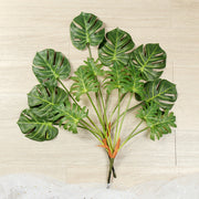 28 Inch Artificial Monstera Bush 7 Stems Tropical Silk Leaves Bulk Pack