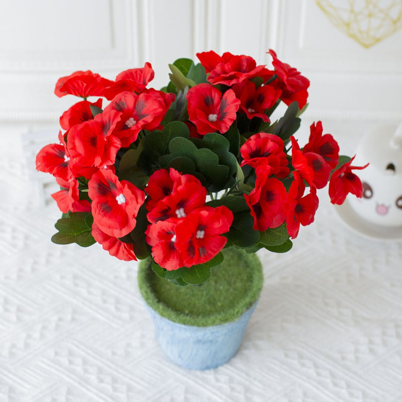 2 Pcs Artificial Pansy Bush Flowers UV Resistant for Outdoors, Bulk Wholesale