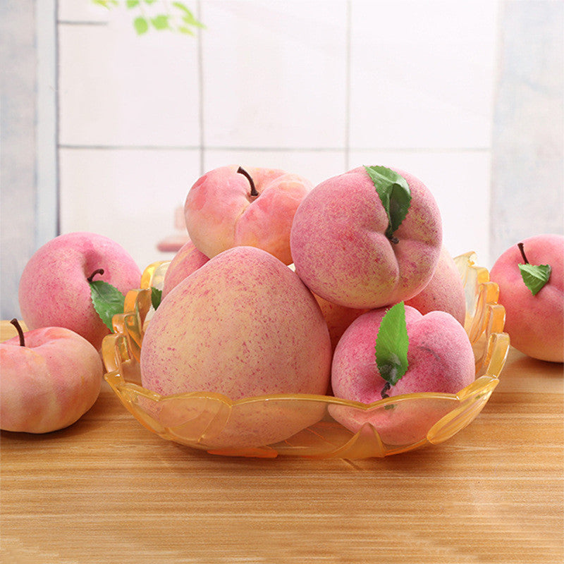 4 Pcs Artificial Peach Fruits, Realistic Simulation, Bulk Pack