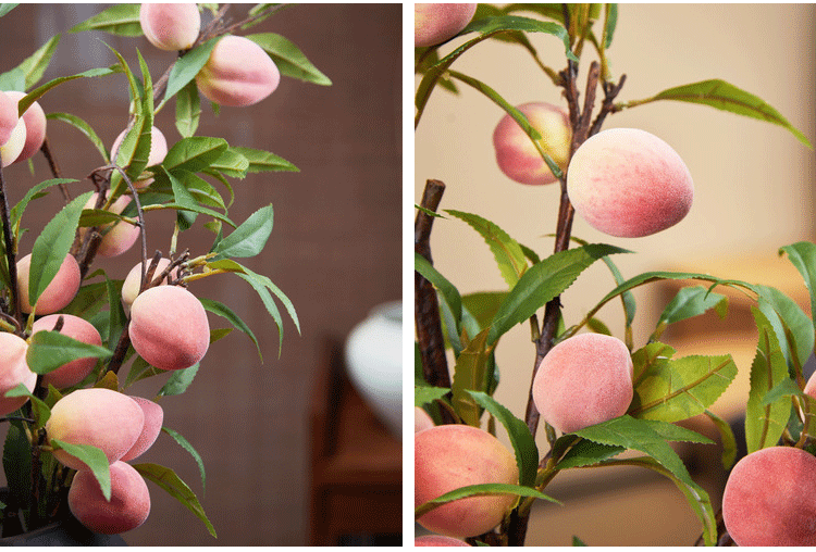 38 Inch Extra Long Peach Artificial Fruit Stems Bulk Quantity