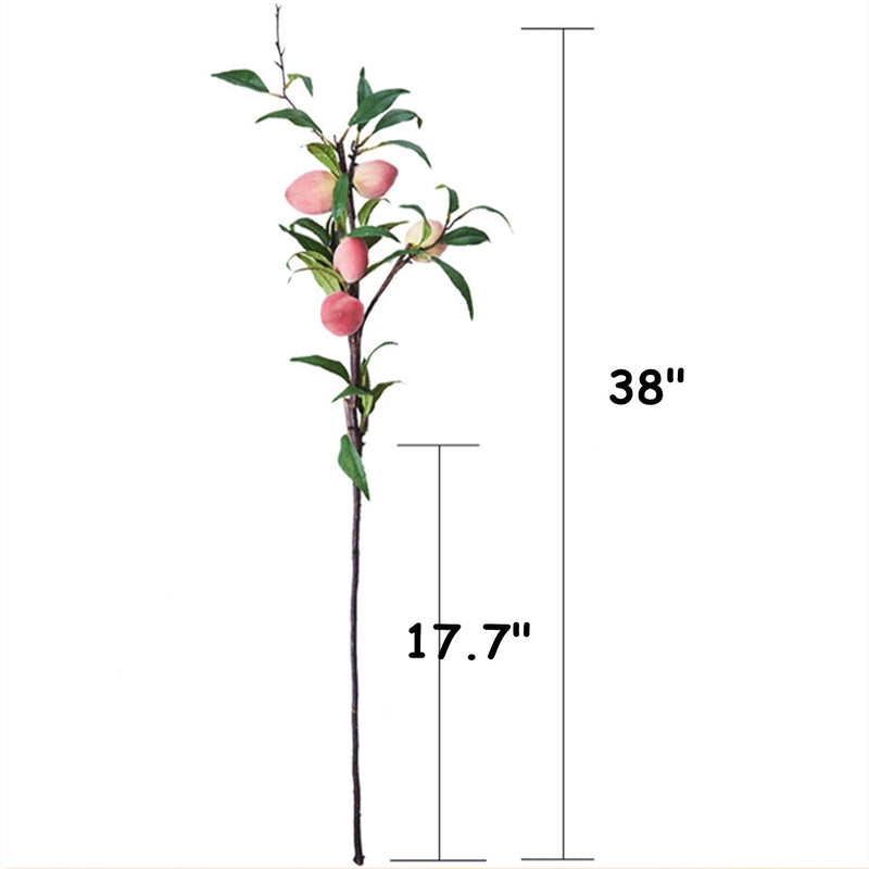38 Inch Extra Long Peach Artificial Fruit Stems Bulk Quantity