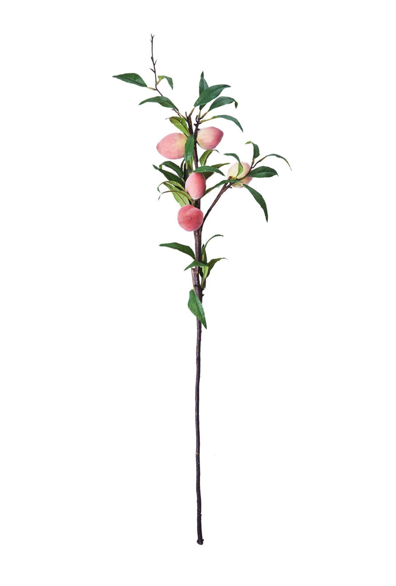 38 Inch Extra Long Peach Artificial Fruit Stems Bulk Quantity
