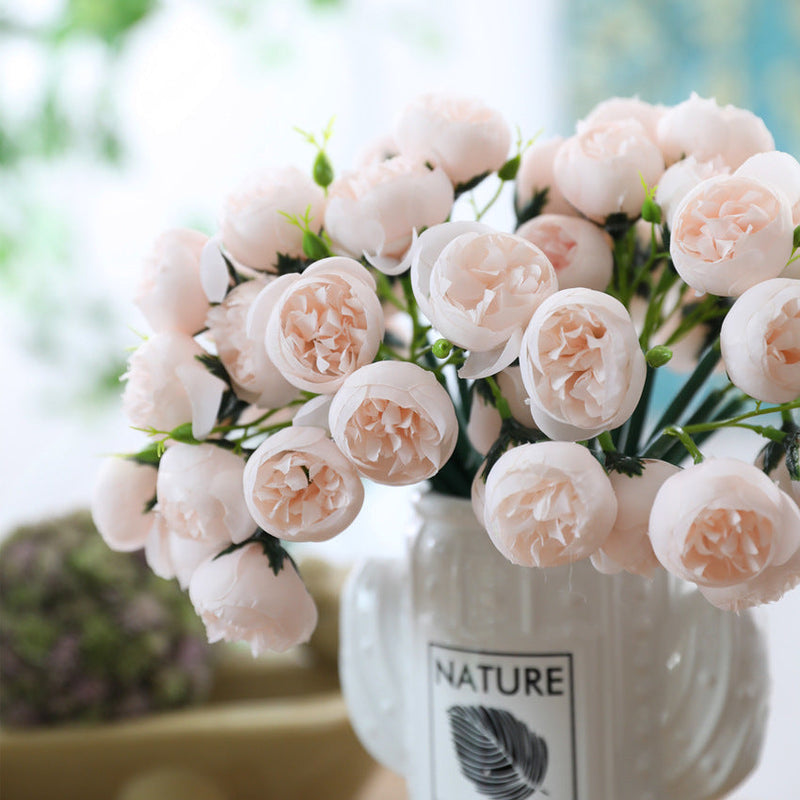 11 Inch Silk Peony Bouquet, 10 Pcs Realistic Artificial Flowers, Bulk Wholesale