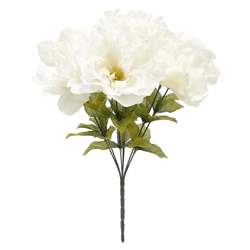 7-Head Artificial Peony Bouquet, 12 Inch Silk Peonies, Pink Faux Flowers for Wedding and Home Decor
