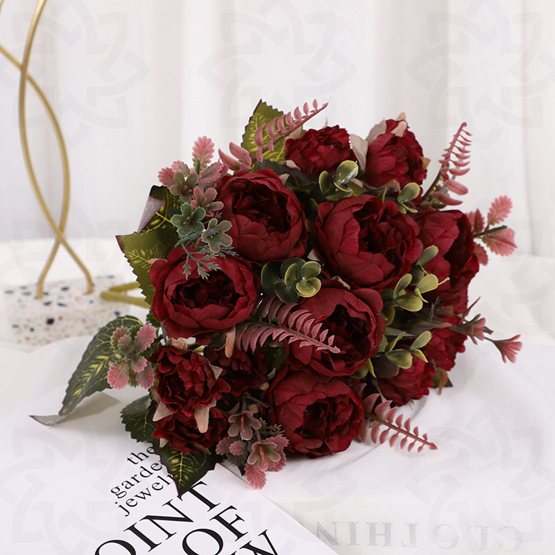 11 Inch Small Artificial Silk Peony Bush, Bulk Floral Arrangements, Wholesale Quantity