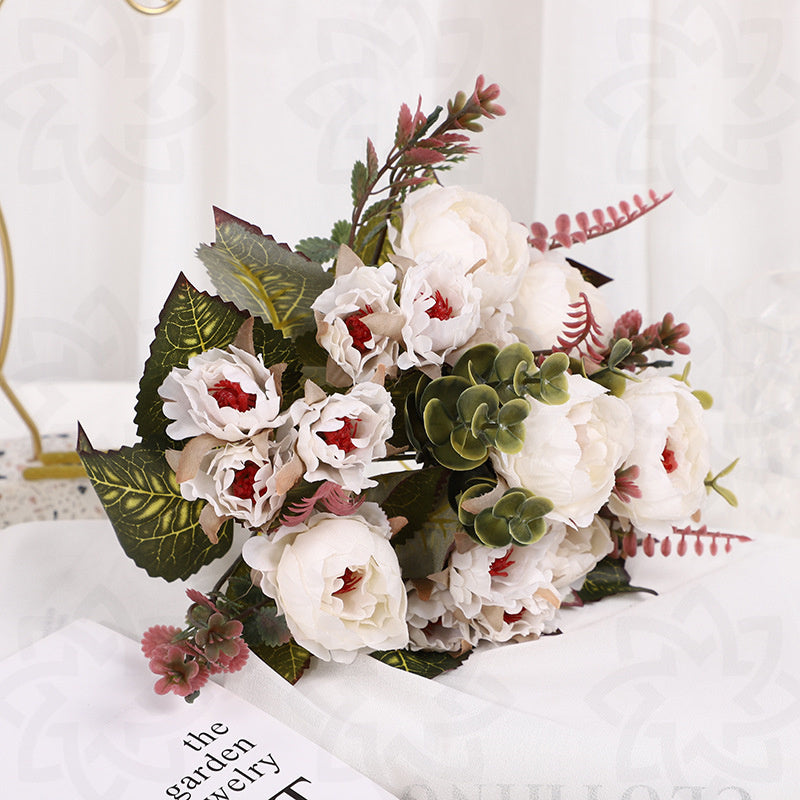 11 Inch Small Artificial Silk Peony Bush, Bulk Floral Arrangements, Wholesale Quantity