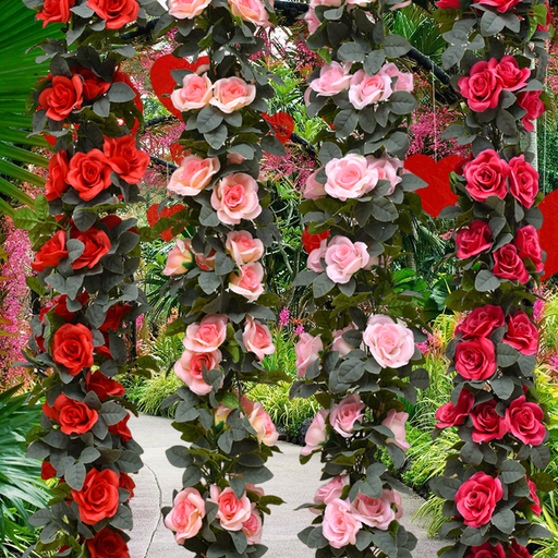 3 Pcs Artificial Peony Garland Greenery Floral Decoration Silk Flowers