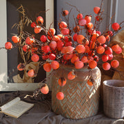 37 Inch Extra Long Artificial Persimmon Stems Branches Bulk Quantity