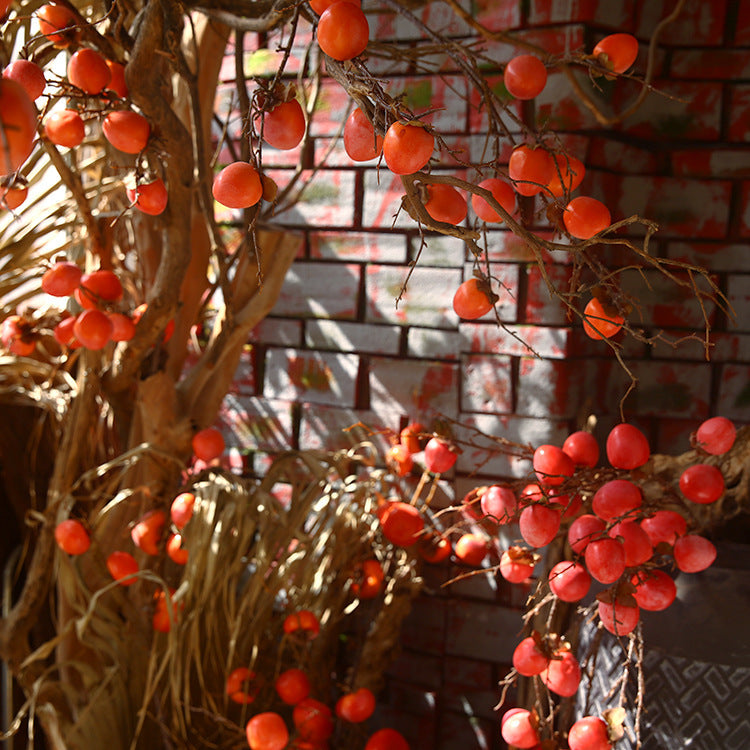 37 Inch Extra Long Artificial Persimmon Stems Branches Bulk Quantity