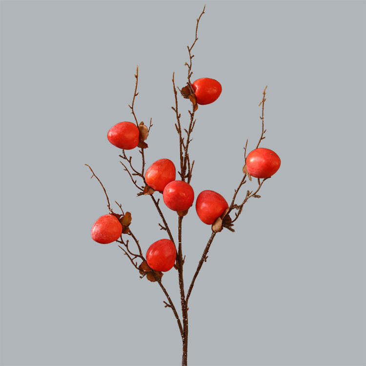37 Inch Extra Long Artificial Persimmon Stems Branches Bulk Quantity