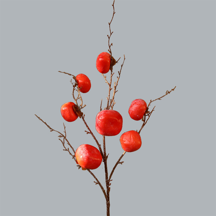 37 Inch Extra Long Artificial Persimmon Stems Branches Bulk Quantity