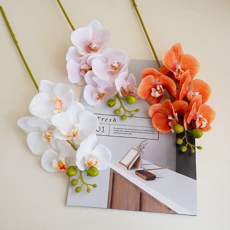 17 Inch Phalaenopsis Artificial Flower Stem Real Touch Bulk Wholesale