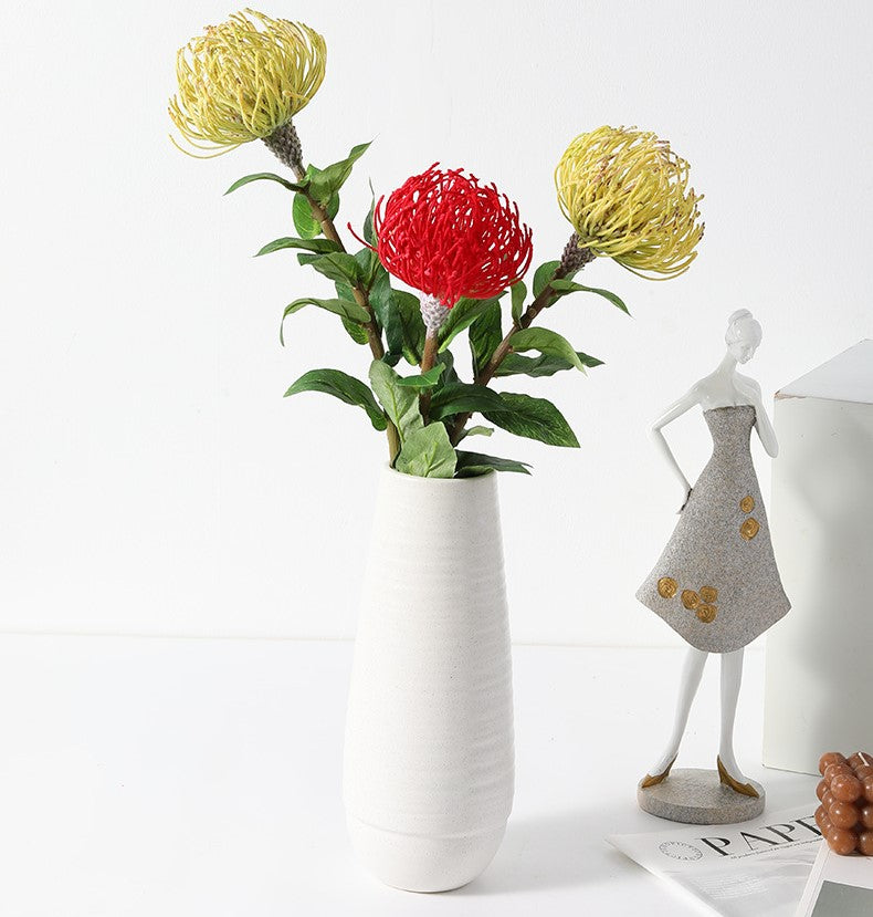 30 Inch Leucospermum Cordifolium Pincushion Protea Stems, 10 Pcs Artificial Flowers
