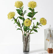 30 Inch Leucospermum Cordifolium Pincushion Protea Stems, 10 Pcs Artificial Flowers