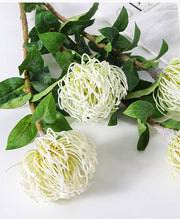 30 Inch Leucospermum Cordifolium Pincushion Protea Stems, 10 Pcs Artificial Flowers
