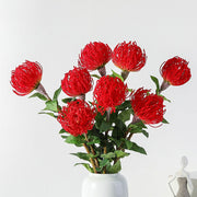 30 Inch Leucospermum Cordifolium Pincushion Protea Stems, 10 Pcs Artificial Flowers
