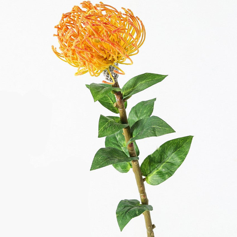 30 Inch Leucospermum Cordifolium Pincushion Protea Stems, 10 Pcs Artificial Flowers