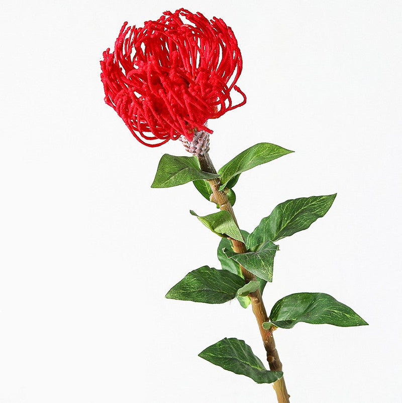 30 Inch Leucospermum Cordifolium Pincushion Protea Stems, 10 Pcs Artificial Flowers