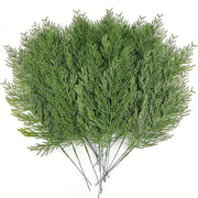 40 Pcs Artificial Pine Cedar Stems 12 Inch Green Faux Branches for Wreath Crafts Bulk