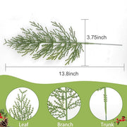 40 Pcs Artificial Pine Cedar Stems 12 Inch Green Faux Branches for Wreath Crafts Bulk