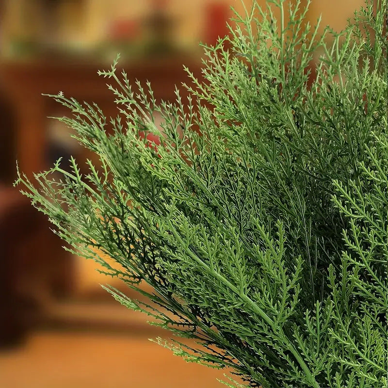 40 Pcs Artificial Pine Cedar Stems 12 Inch Green Faux Branches for Wreath Crafts Bulk