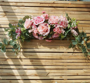 Rustic Artificial Rose Wedding Arch Flowers Bulk Floral Swag for Door Lintel Table Centerpieces