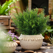 8 Pcs Artificial Rosemary Bush Plants 12 Inch UV Resistant Green Shrubs Grass