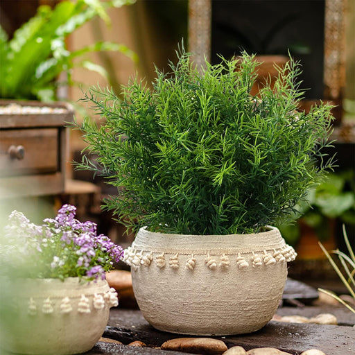 8 Pcs Artificial Rosemary Bush Plants 12 Inch UV Resistant Green Shrubs Grass