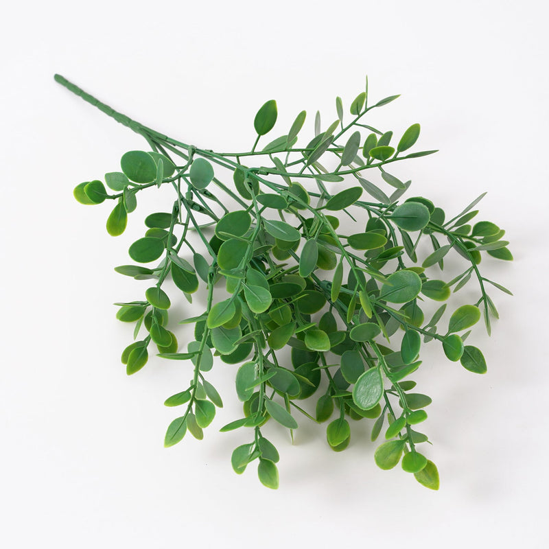 13 Inch Artificial Eucalyptus Bush Greenery Plants, 5 Twigs Bulk Wholesale