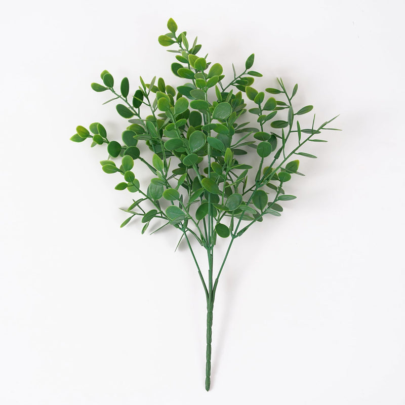 13 Inch Artificial Eucalyptus Bush Greenery Plants, 5 Twigs Bulk Wholesale
