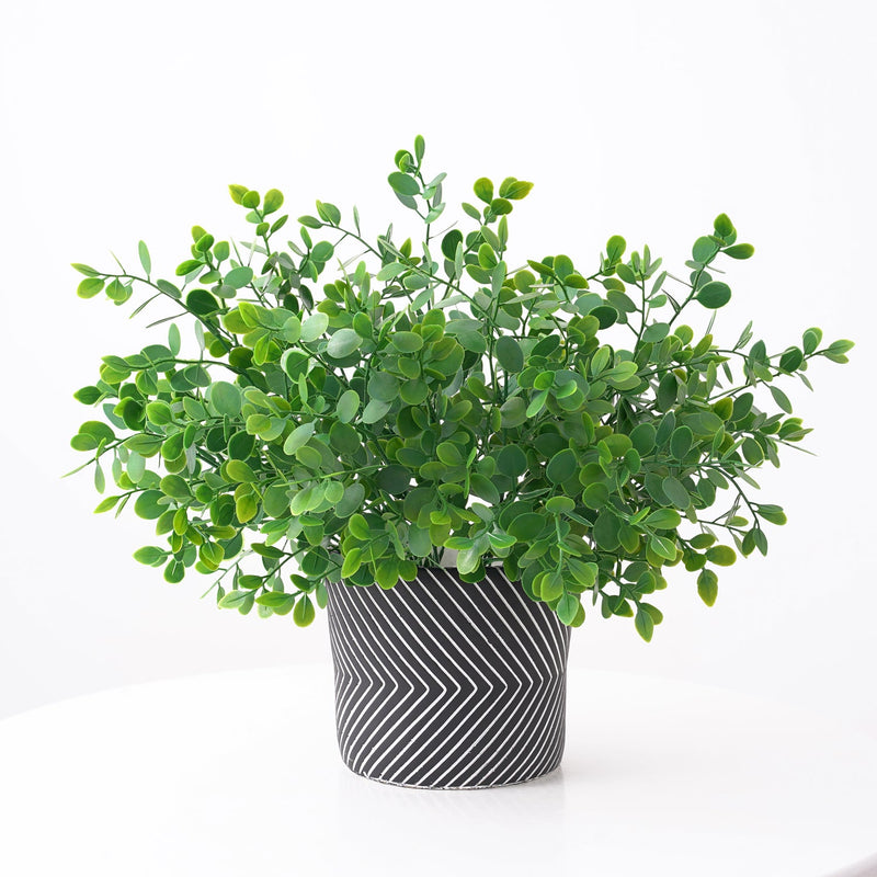 13 Inch Artificial Eucalyptus Bush Greenery Plants, 5 Twigs Bulk Wholesale