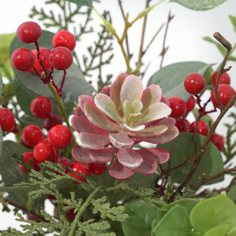 14 Inch Artificial Holy Berry Bouquet 10 Stems Christmas Floral Arrangement