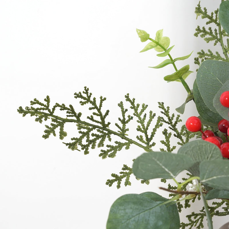 14 Inch Artificial Holy Berry Bouquet 10 Stems Christmas Floral Arrangement