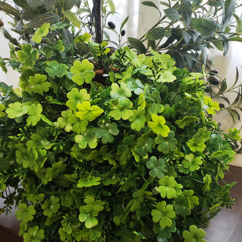 10 Pcs Artificial St. Patrick’s Day Clover Plants UV Resistant Outdoor Lucky Green Foliage