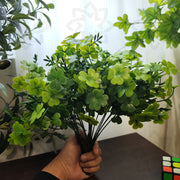10 Pcs Artificial St. Patrick’s Day Clover Plants UV Resistant Outdoor Lucky Green Foliage