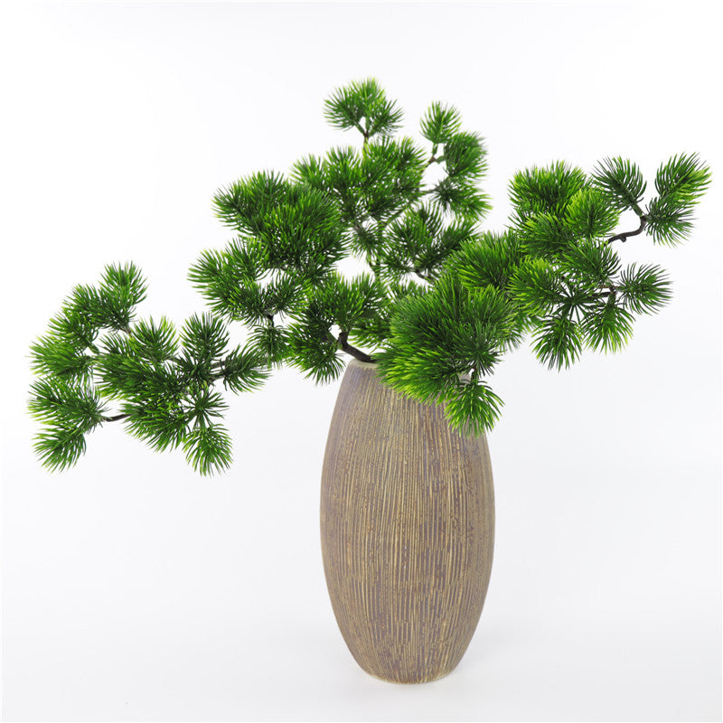 Artificial Pine Plant 16 Inch Single Stem Silk Green