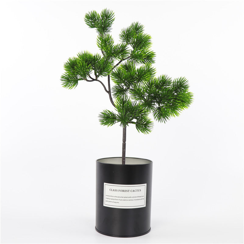 Artificial Pine Plant 16 Inch Single Stem Silk Green