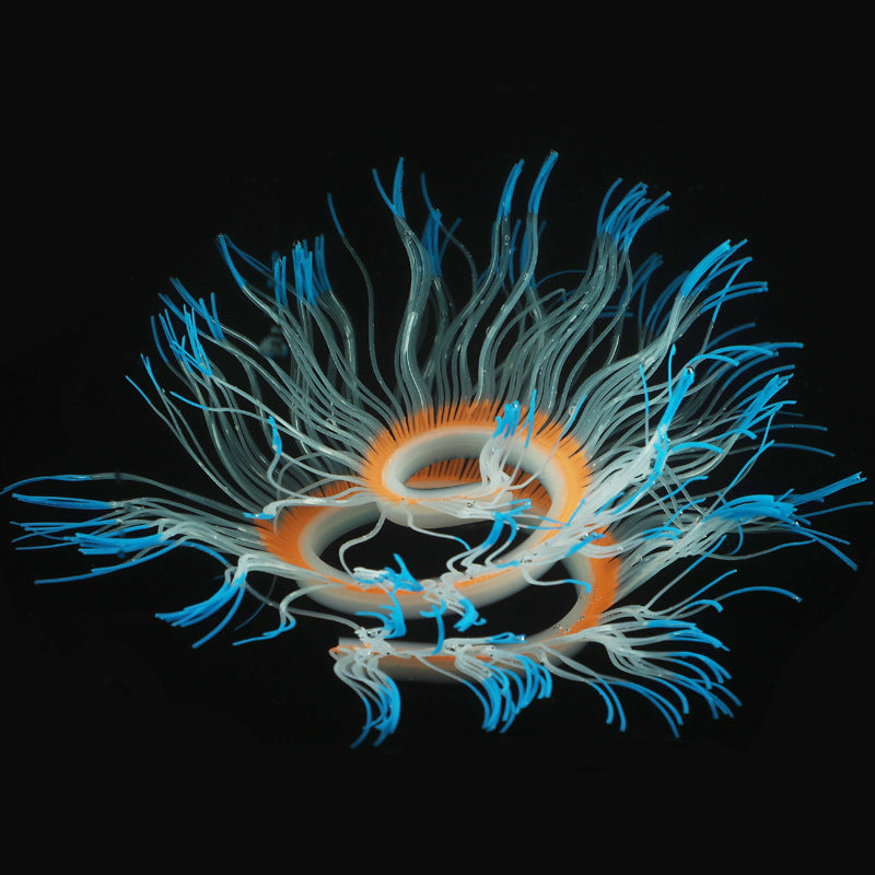 Artificial Aquarium Plants 10 Pcs Glow Sea Anemones Decorations for Fish Tank