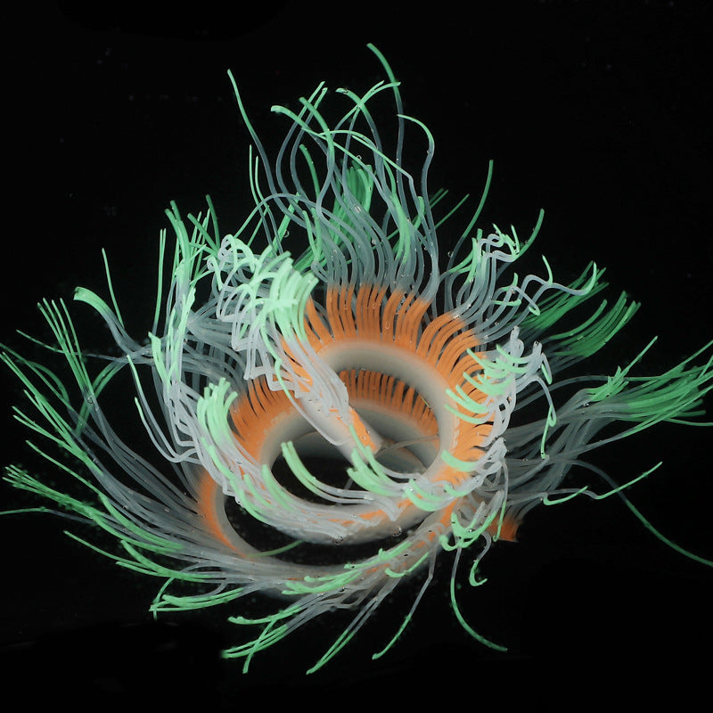 Artificial Aquarium Plants 10 Pcs Glow Sea Anemones Decorations for Fish Tank