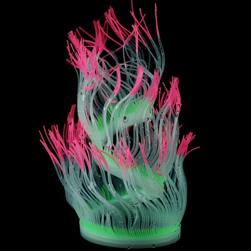 Artificial Aquarium Plants 10 Pcs Glow Sea Anemones Decorations for Fish Tank
