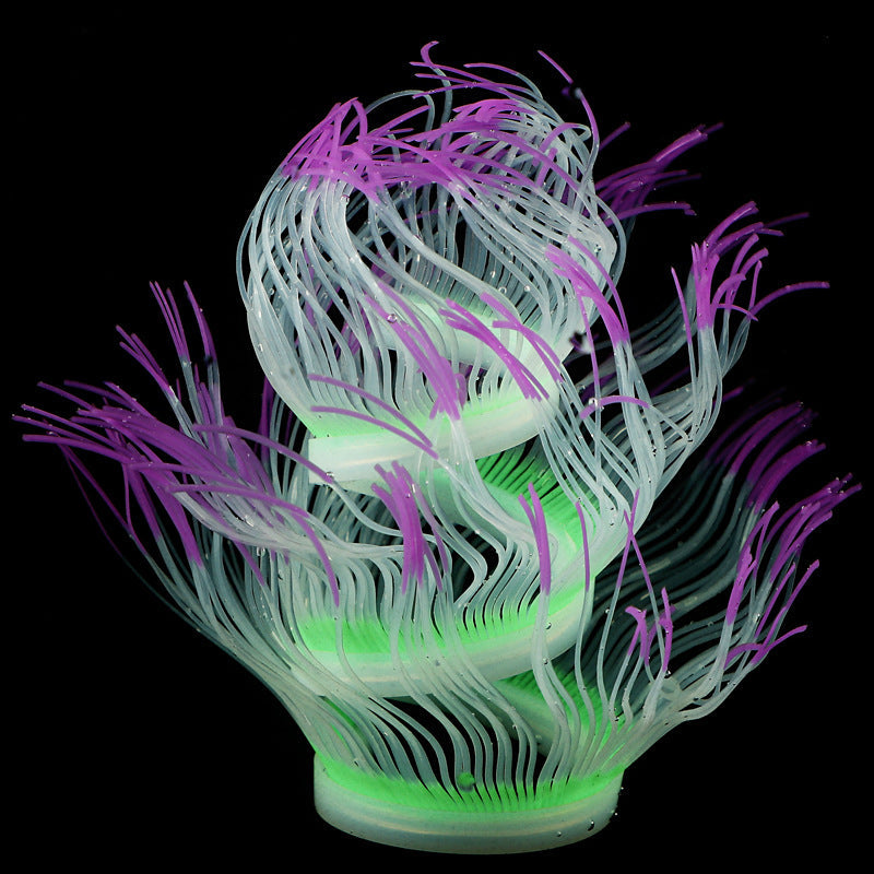 Artificial Aquarium Plants 10 Pcs Glow Sea Anemones Decorations for Fish Tank