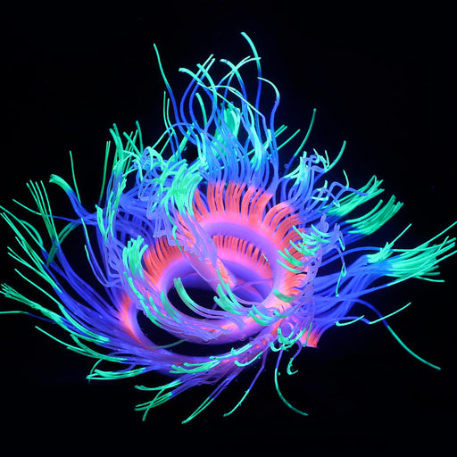 Artificial Aquarium Plants 10 Pcs Glow Sea Anemones Decorations for Fish Tank