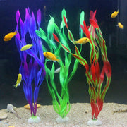 3 Pcs Artificial Aquarium Plants Water Weeds Ornament Bulk Decorative Green Plastic