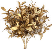 2 Pcs Artificial Gold Bush Grass Faux Shrubs for Indoor Outdoor Garden Wedding Table Planter Filler
