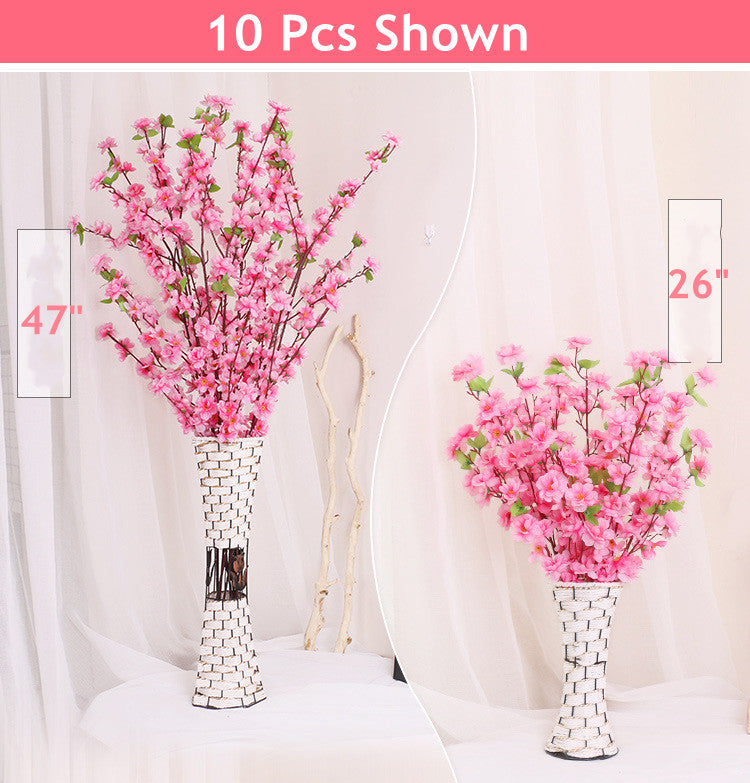 10 Pcs Faux Plum Blossom Branches Stems, Artificial Spring Flowers, 12 Inch