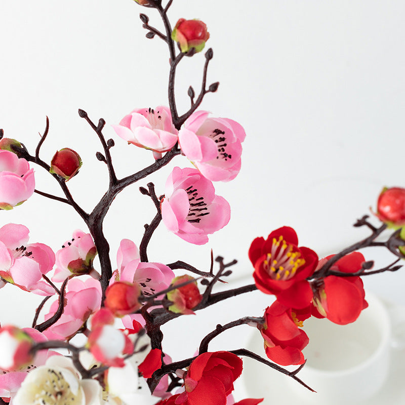 11 Inch Artificial Plum Blossom Twig Pick 10 Pcs Silk Flower Stems Bulk Wholesale