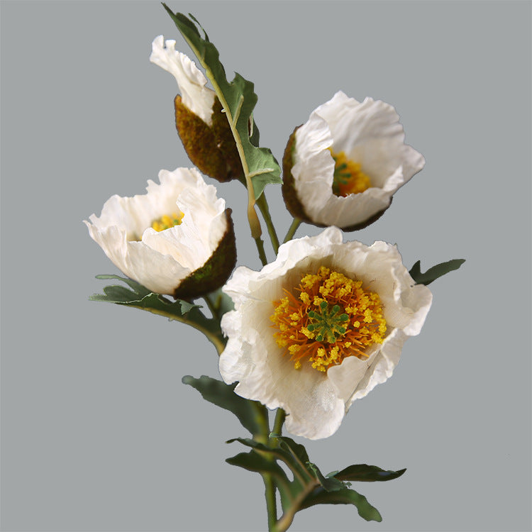 18 Inch Artificial Silk Poppy Stems 10 Pcs Bulk Wholesale