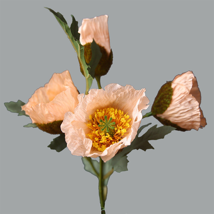 18 Inch Artificial Silk Poppy Stems 10 Pcs Bulk Wholesale