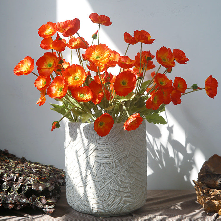23 Inch Artificial Silk Poppy Flower Stems Spray Style, 10 Pcs