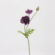 Real Touch Artificial Poppy Spray Stem, Red, 12 Inch, Silk Flower